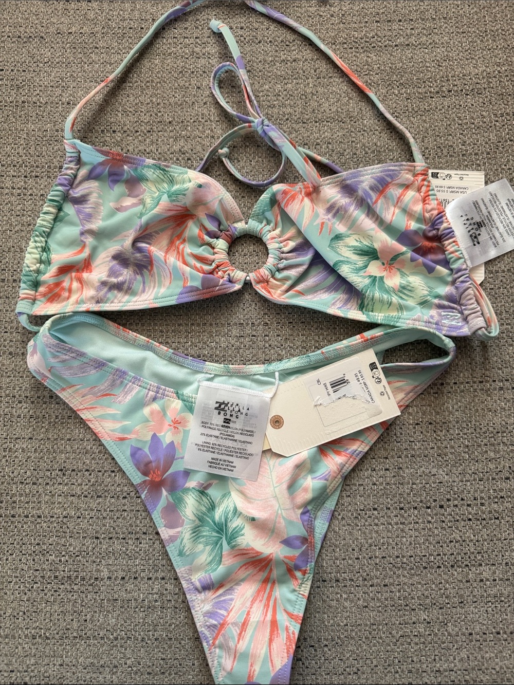 Billabong Mint Multi Floral Ring-Accent Bikini